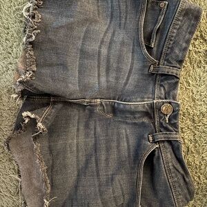 Lee Blue Distressed Jeans with Frayed Hem